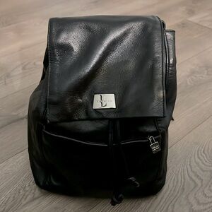 Perlina, Small backpack, unisex, black  100% genuine soft leather, Pockets Nice